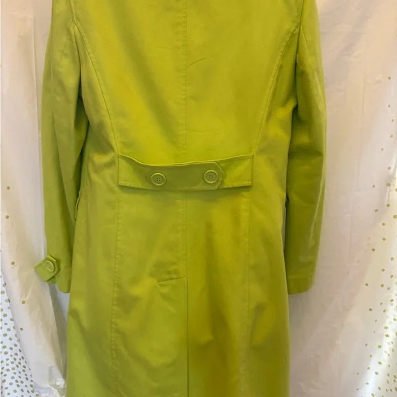 Evan Picone Green Trench Coat Classic Design - Picture 4 of 5